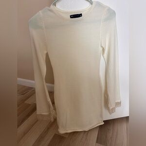 ASOS Cream Long Sleeve Dress